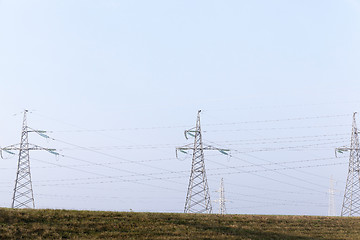 Image showing High-voltage poles, close-up