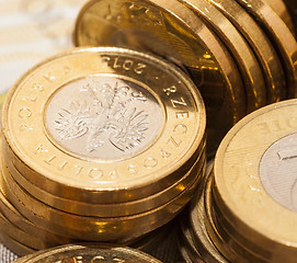 Image showing Polish coins close up