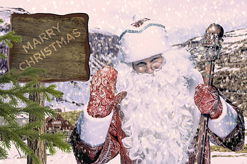 Image showing happy Santa Claus looking at camera