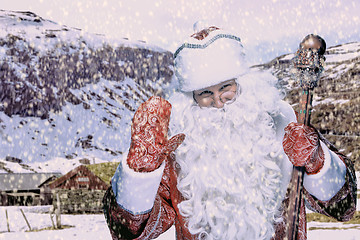 Image showing happy Santa Claus looking at camera