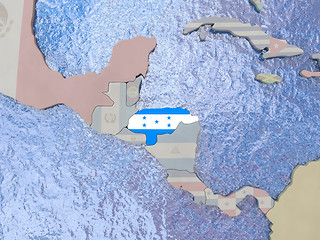 Image showing Honduras with flag on globe