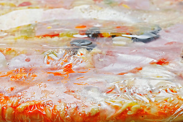 Image showing Frozen pizza closeup