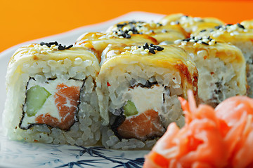 Image showing Canada roll closeup