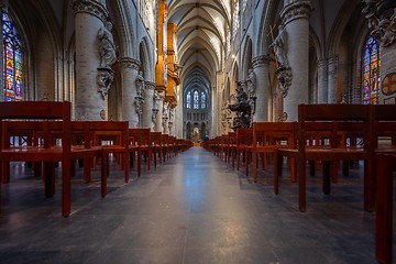 Image showing BRUSSELS, BELGIUM-NOVEMBER 23, 2014: The Cathedral of St. Michael and St. Gudula, 1000 year old cathedral in the Capital