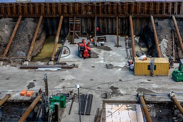 Image showing Industrial interior with bulldozer inside