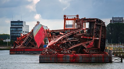 Image showing Shipwreck ad shipyard