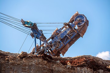 Image showing Large excavator machine in the mine