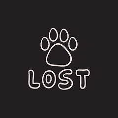 Image showing Lost dog sign sketch icon.