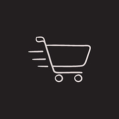 Image showing Shopping cart sketch icon.