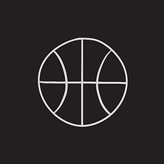 Image showing Basketball ball sketch icon.