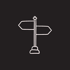 Image showing Travel traffic sign sketch icon.