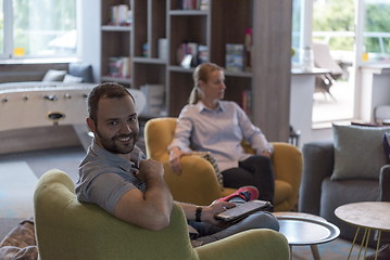 Image showing business man at modern  office