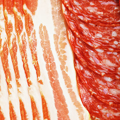 Image showing Bacon and salami