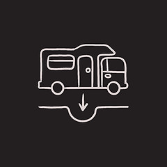 Image showing Motorhome and sump sketch icon.