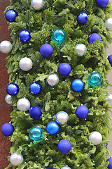 Image showing Blue Christmas Baubles