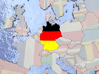 Image showing Germany with flag on globe