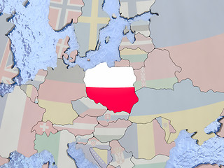 Image showing Poland with flag on globe