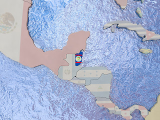 Image showing Belize with flag on globe