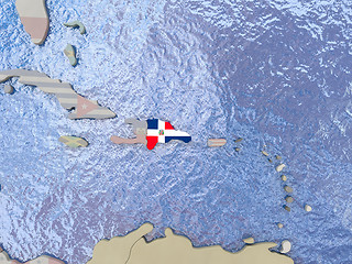 Image showing Dominican Republic with flag on globe