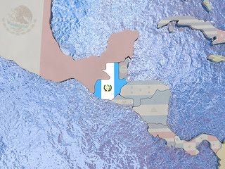 Image showing Guatemala with flag on globe