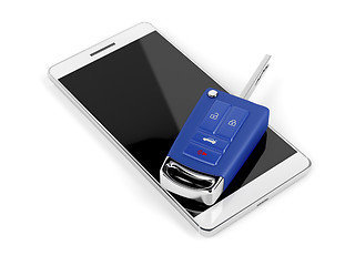 Image showing Smartphone and car key