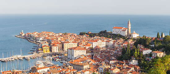 Image showing Picturesque old town Piran on Slovenian adriatic coast.