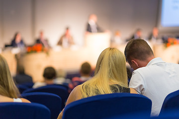 Image showing Audience in lecture hall participating at business conference.