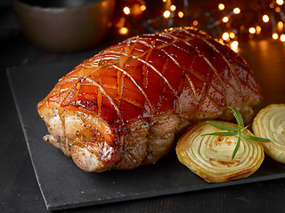 Image showing roasted pork and vegetables