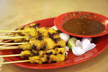 Image showing Satay skewers