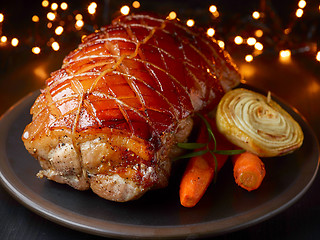 Image showing roasted pork and vegetables
