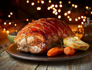 Image showing roasted pork and vegetables