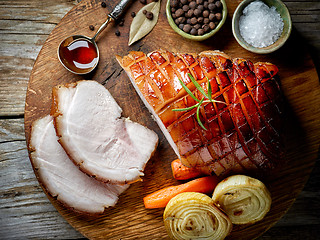 Image showing roasted pork slices