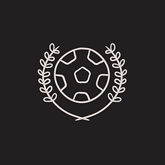 Image showing Soccer badge sketch icon.