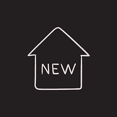 Image showing New house sketch icon.