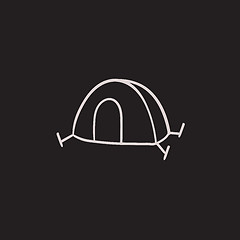 Image showing Tent sketch icon.