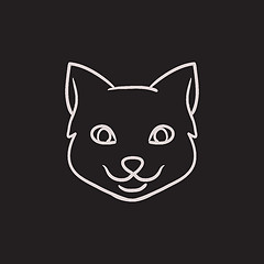 Image showing Cat head sketch icon.