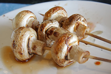 Image showing Grilled mushrooms