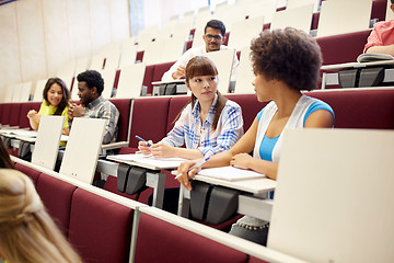 Image showing group of international students talking on lecture