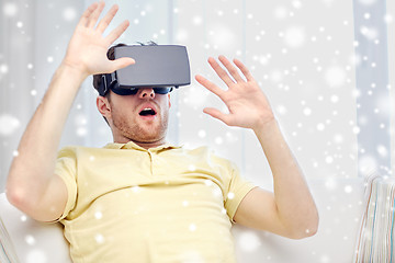 Image showing young man in virtual reality headset or 3d glasses