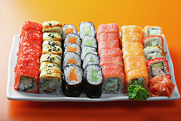 Image showing Different sushi rolls