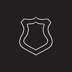 Image showing Police badge sketch icon.