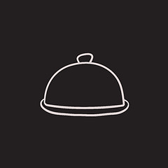 Image showing Restaurant cloche sketch icon.