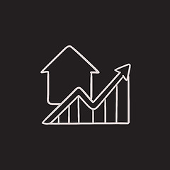 Image showing Graph of real estate prices growth sketch icon.