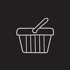 Image showing Shopping basket sketch icon.