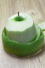 Image showing Green peeled apple