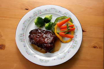 Image showing Porkchop with vegetables