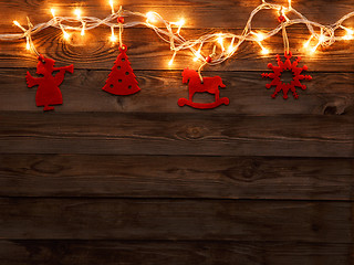 Image showing Felt Christmas toys with garland