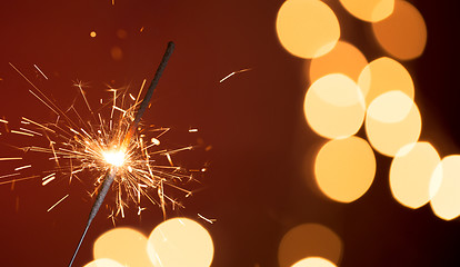 Image showing New Year sparkling bengal fire