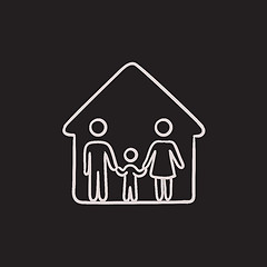 Image showing Family house sketch icon.