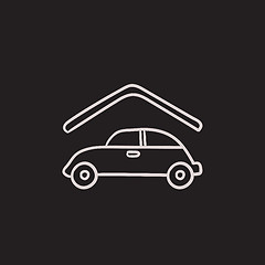 Image showing Car garage sketch icon.